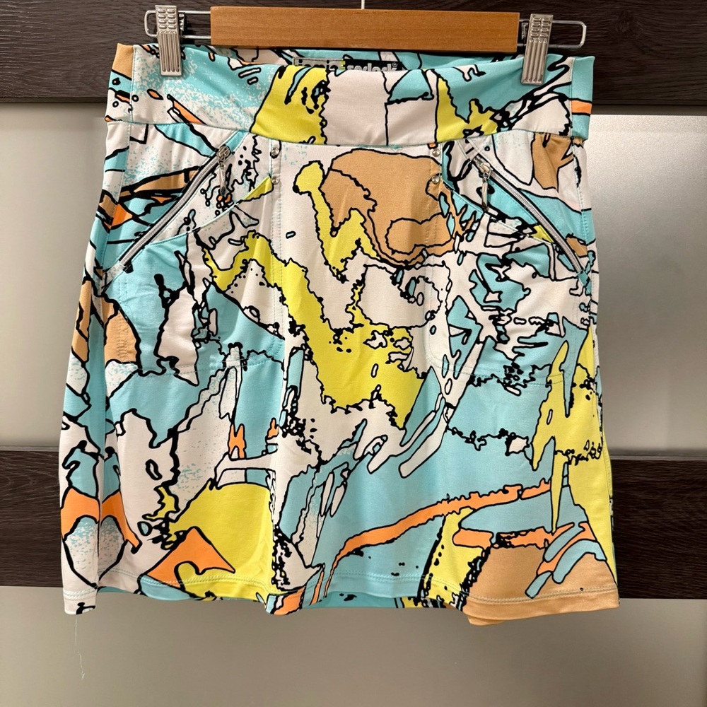 5 for $25!! Jamie Sadock Abstract Pastel Neon Stretch Mini Skirt